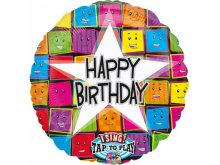 Dainuojantis folinis balionas "Happy Birthday" (71cm)